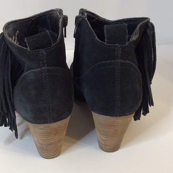 STEVE MADDEN OHIO BLACK LEATHER UPPER ANKLE HEELS BOOT SZ 7.5 M - Picture 3 of 16